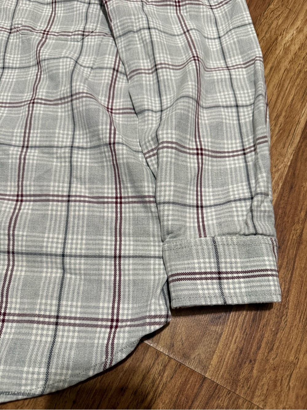 Eddie Bauer White Plaid Long-Sleeve Button-Down Shirt - Picture 3 of 5